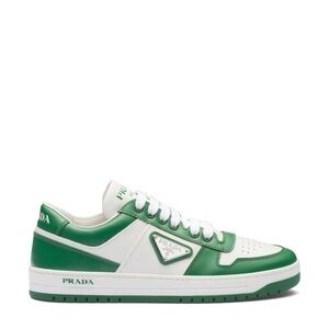 Prada Emerald and White Leather Sneakers